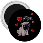 Love pugs 3  Magnets Front