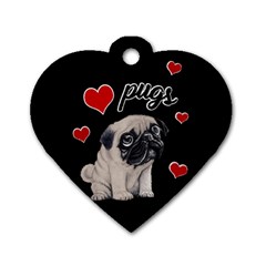 Love pugs Dog Tag Heart (Two Sides)