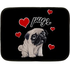 Love pugs Double Sided Fleece Blanket (Mini) 