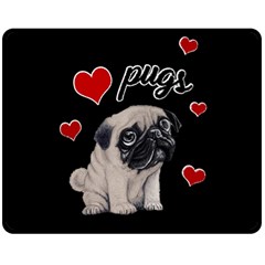 Love pugs Double Sided Fleece Blanket (Medium) 