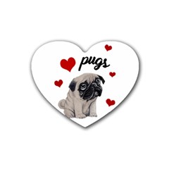 Love Pugs Heart Coaster (4 Pack)  by Valentinaart