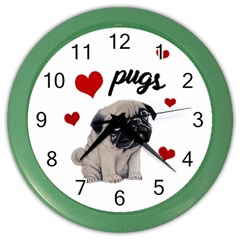 Love Pugs Color Wall Clocks