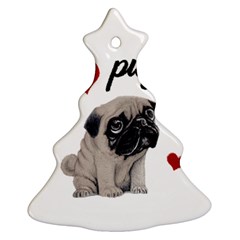 Love Pugs Christmas Tree Ornament (two Sides)