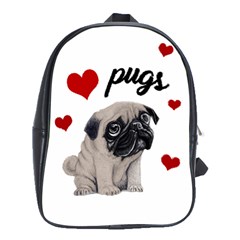 Love Pugs School Bags (xl)  by Valentinaart