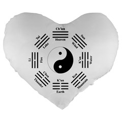 I Ching  Large 19  Premium Heart Shape Cushions by Valentinaart