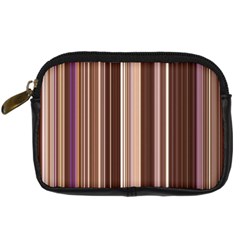 Brown Vertical Stripes Digital Camera Cases