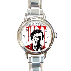 Pablo Escobar  Round Italian Charm Watch by Valentinaart