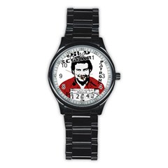 Pablo Escobar  Stainless Steel Round Watch by Valentinaart