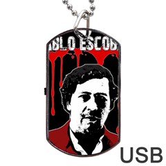 Pablo Escobar  Dog Tag Usb Flash (one Side) by Valentinaart
