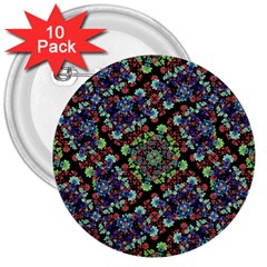 Colorful Floral Collage Pattern 3  Buttons (10 Pack)  by dflcprints
