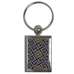Colorful Floral Collage Pattern Key Chains (rectangle)  by dflcprints