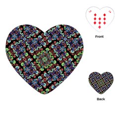 Colorful Floral Collage Pattern Playing Cards (heart)  by dflcprints