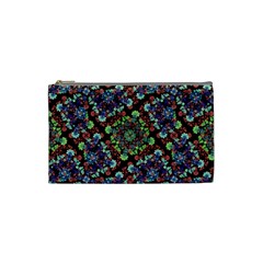 Colorful Floral Collage Pattern Cosmetic Bag (small)  by dflcprints