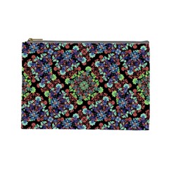 Colorful Floral Collage Pattern Cosmetic Bag (large)  by dflcprints