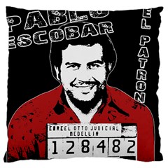 Pablo Escobar Large Cushion Case (two Sides) by Valentinaart