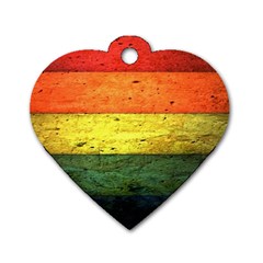 Five Wall Colour Dog Tag Heart (One Side)