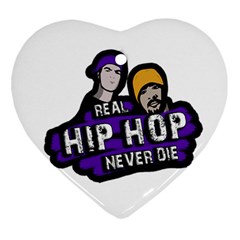 Real Hip Hop Never Die Ornament (heart) by Valentinaart