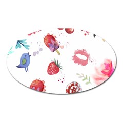 Hand Painted Summer Background  Oval Magnet by TastefulDesigns