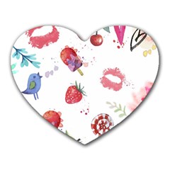 Hand Painted Summer Background  Heart Mousepads by TastefulDesigns