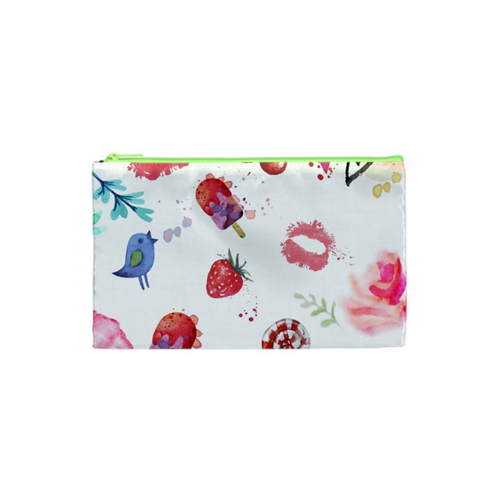 Hand Painted Summer Background  Cosmetic Bag (XS)