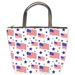 Flag Of The Usa Pattern Bucket Bags by EDDArt