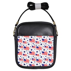 Flag Of The Usa Pattern Girls Sling Bags by EDDArt