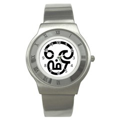 Hindu Om Symbol In Tamil  Stainless Steel Watch by abbeyz71