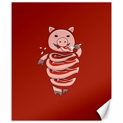 Red Stupid Self Eating Gluttonous Pig Canvas 8  X 10  by CreaturesStore