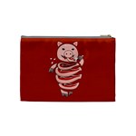 Red Stupid Self Eating Gluttonous Pig Cosmetic Bag (Medium)  Back