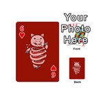 Red Stupid Self Eating Gluttonous Pig Playing Cards 54 (Mini)  Front - Heart6