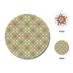 Colorful Stylized Floral Boho Playing Cards (round)  by dflcprints