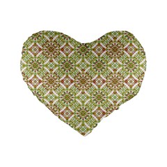 Colorful Stylized Floral Boho Standard 16  Premium Flano Heart Shape Cushions by dflcprints