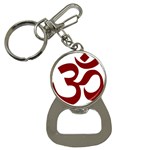 Hindu Om Symbol (Dark Red) Button Necklaces Front