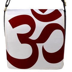 Hindu Om Symbol (dark Red) Flap Messenger Bag (s) by abbeyz71