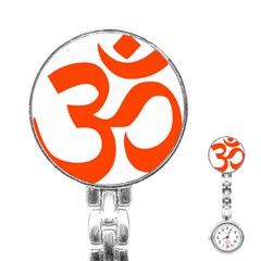 Hindu Om Symbol (orange) Stainless Steel Nurses Watch by abbeyz71