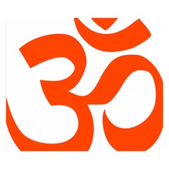 Hindu Om Symbol (orange) Double Sided Flano Blanket (small) 