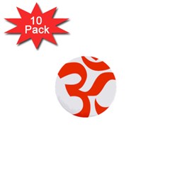Hindu Om Symbol (orange) 1  Mini Buttons (10 Pack)  by abbeyz71
