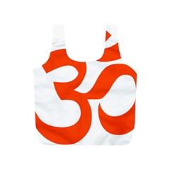 Hindu Om Symbol (orange) Full Print Recycle Bags (s)  by abbeyz71