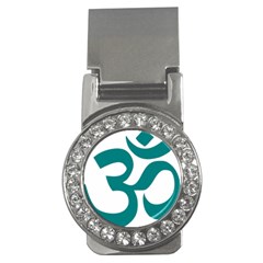 Hindu Om Symbol (teal)  Money Clips (cz)  by abbeyz71