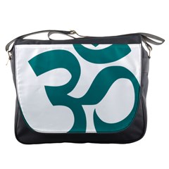 Hindu Om Symbol (teal)  Messenger Bags by abbeyz71