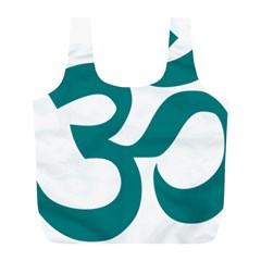 Hindu Om Symbol (teal)  Full Print Recycle Bags (l)  by abbeyz71