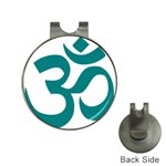 Hindu Om Symbol (Teal) Hat Clips with Golf Markers Front