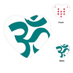 Hindu Om Symbol (teal) Playing Cards (heart)  by abbeyz71