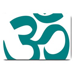 Hindu Om Symbol (teal) Large Doormat  by abbeyz71