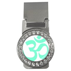 Hindu Om Symbol (cyan Blue) Money Clips (cz)  by abbeyz71