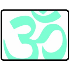 Hindu Om Symbol (cyan Blue) Fleece Blanket (large)  by abbeyz71