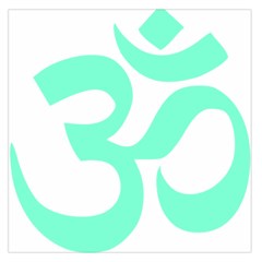 Hindu Om Symbol (cyan Blue) Large Satin Scarf (square) by abbeyz71