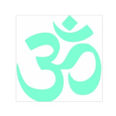 Hindu Om Symbol (cyan Blue) Small Satin Scarf (square) by abbeyz71