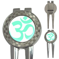 Hindu Om Symbol (cyan Blue) 3-in-1 Golf Divots by abbeyz71