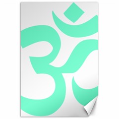 Hindu Om Symbol (cyan Blue) Canvas 20  X 30   by abbeyz71